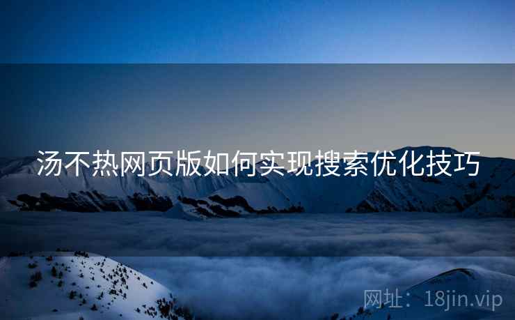 汤不热网页版如何实现搜索优化技巧