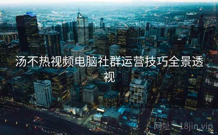 汤不热视频电脑社群运营技巧全景透视