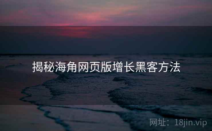 揭秘海角网页版增长黑客方法