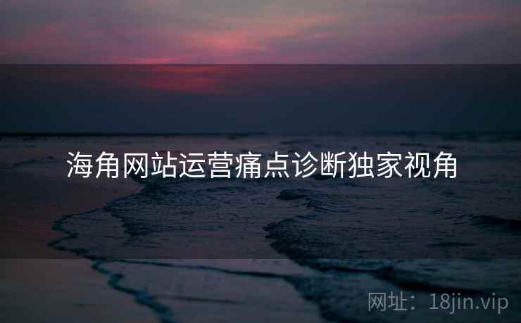 海角网站运营痛点诊断独家视角